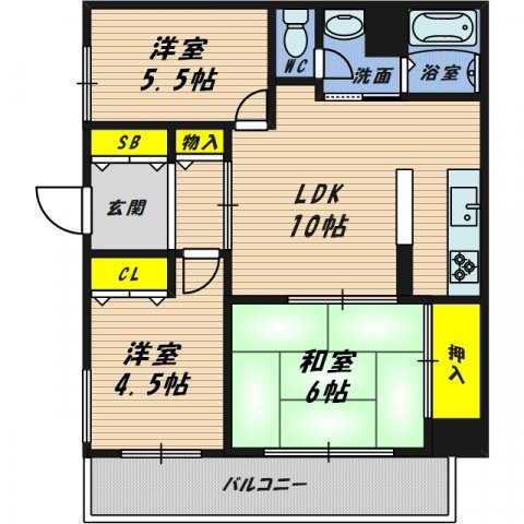 【間取り】 | グレースハイツ野江