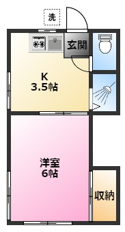 コーポ・Ｔの間取り|エアコン１基有り☆都市ガス☆