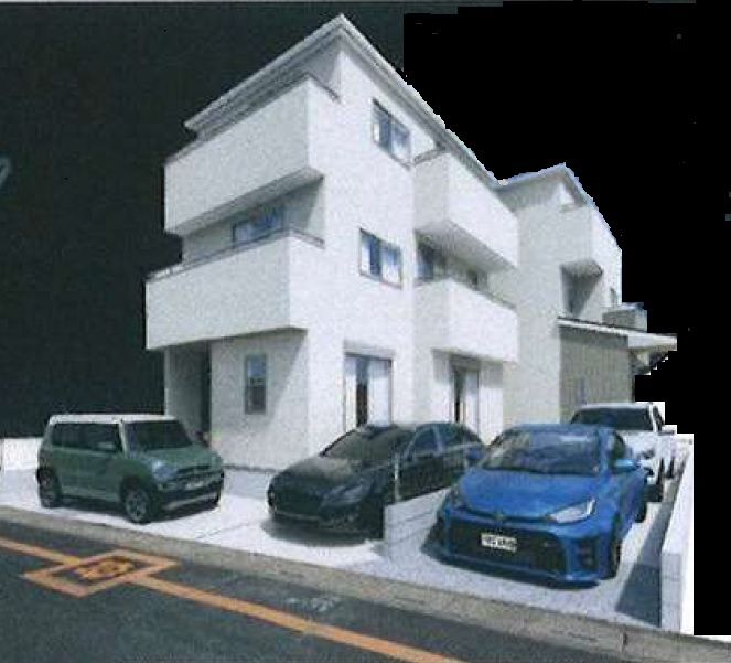 さいたま市大宮区三橋1丁目　新築戸建の外観パース|完成イメージ