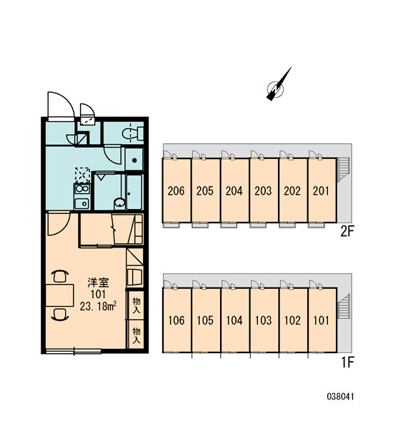 レオパレスCORAZONの区画図