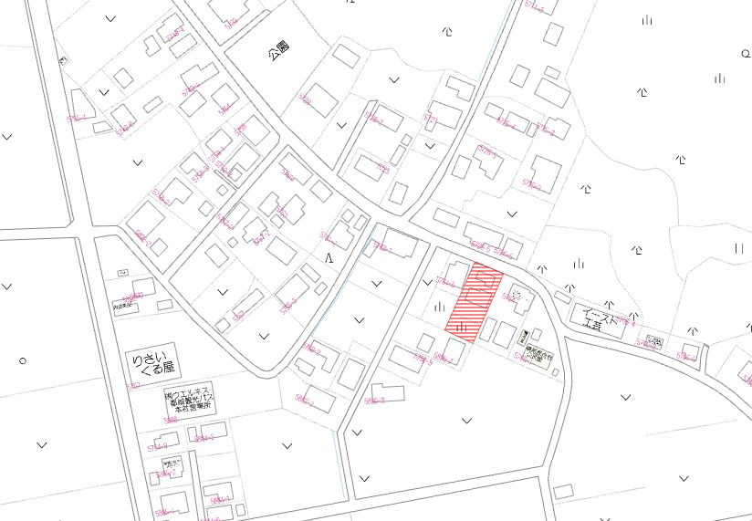 都城市大岩田町の売地の土地図