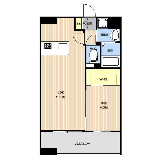 熊本市中央区新町３丁目の賃貸マンションの間取り