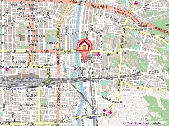 ニューシャトー東山の地図