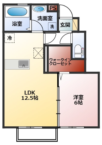 D-room﨔　B棟の間取り