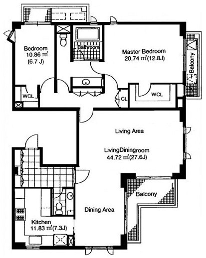 港区西麻布４丁目の賃貸マンションの間取り