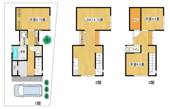 【間取り】 | 堺市中区大野芝町戸建