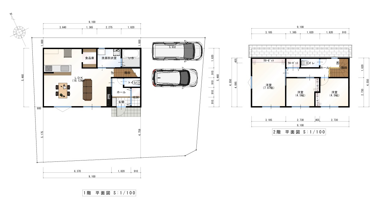 香美市土佐山田町神母ノ木 ③区画 売土地の参考プラン|3号地　イメージです。