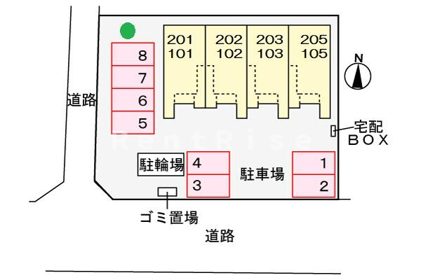 一宮市丹陽町五日市場字屋敷のアパートの駐車場|駐車場