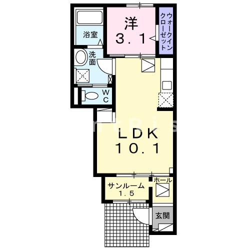 一宮市丹陽町五日市場字屋敷のアパートの間取り|間取図