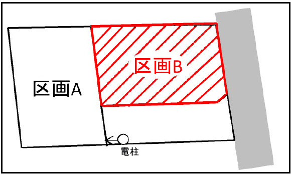 　盛岡市三本柳B棟の区画図
