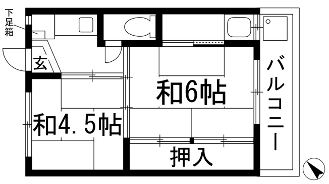 【間取り】 | ビレッジハウス鴻池1号棟