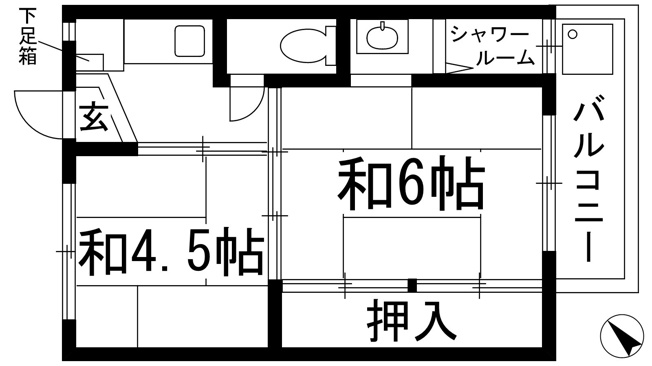 【間取り】 | ビレッジハウス鴻池1号棟
