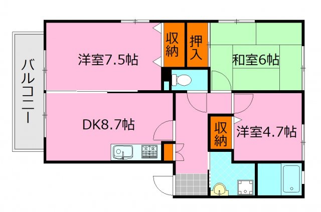 【間取り】 | ハイム城山