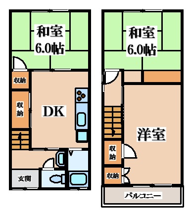 【間取り】 | 松原２丁目貸家