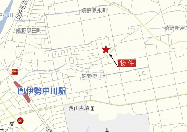 松阪市嬉野見永町《ガーデンヒルズ嬉野見永町 全4区画》の地図|広域Map