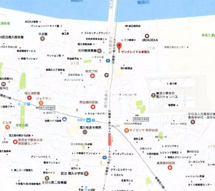 サンクレイドル東尾久の地図