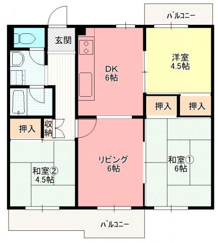 【間取り】 | 大津ケ丘団地　２丁目31-3