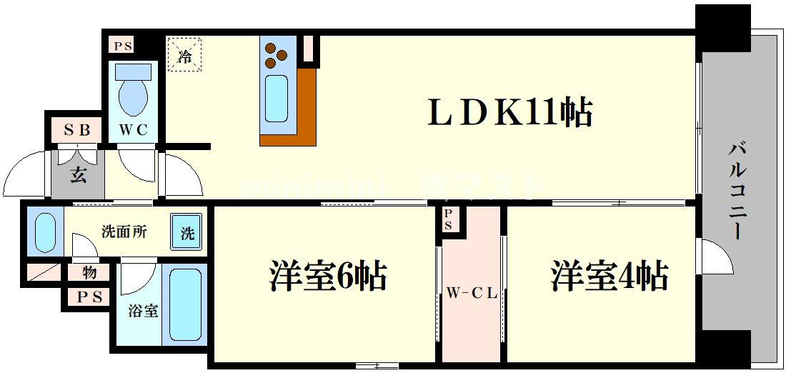 Vievle靭公園Q(ヴィーブル靭公園Q)の間取り