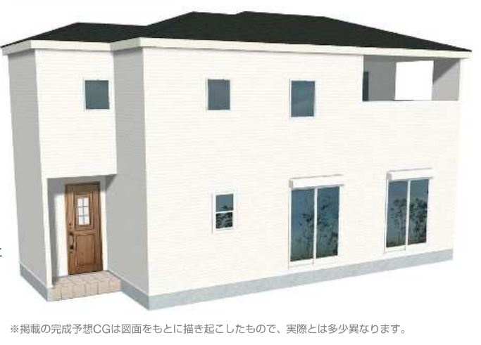 玉村町川井（全2棟）1号棟の外観パース|外観パースです