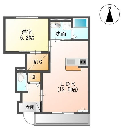 筑後市大字一条のアパートの間取り