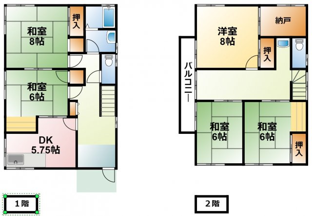 古所K邸貸家の間取り