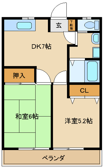 【間取り】 | ブルゴーニュ | ２DK