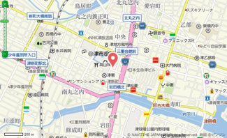 【地図】 | 《利回り13.40％》津市丸之内一棟ビル