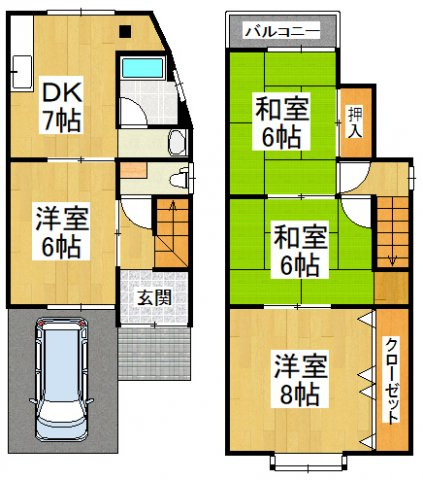 【間取り】 | 堺市中区毛穴町貸家