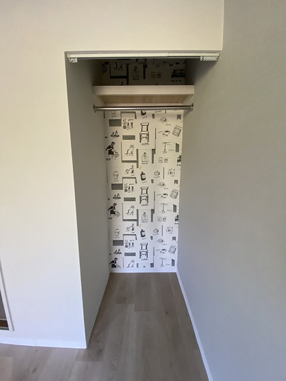 【収納】 | ミングルAP.栗谷一番館 | 二面採光洋室4.5帖のお部屋にあるオープンクローゼットです！洋室のお部屋それぞれにオープンクローゼットがあると便利ですね！