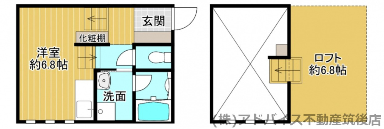 八女市本村のアパートの間取り