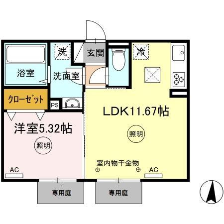 D-roomシャンヴルの間取り