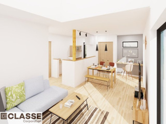 【完成予想図】 | 宇治市木幡南山　売土地　建築条件なし | 弊社ベーシック仕様の窓はペアガラス、サッシは、アルミ×樹脂複合のハイブリットサッシを採用。ガラスの間には断熱性の高いアルゴンガスを充填しておりますので、より断熱性能が高まる仕様になっております。