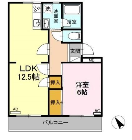 【間取り】 | サンヒルズ鷹丘Ｃ