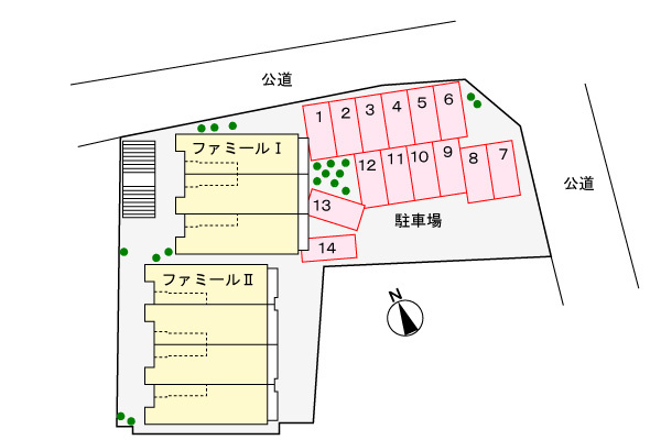 ファミールSⅠの駐車場