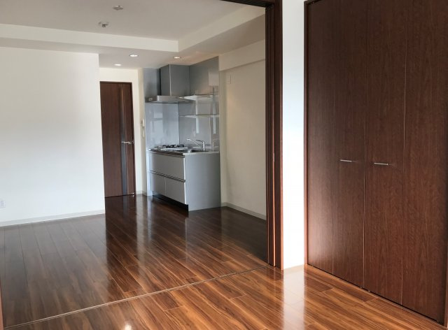 ピアッツァレント奈良医大前の居間・リビング|可動式間仕切りのあるゆったりとした1DKのお部屋です