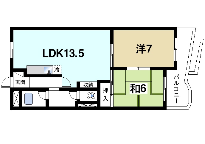 CENTURY・アスカⅢの間取り|2LDKの間取り
