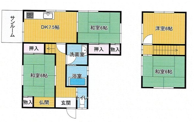 【間取り】 | 加古川市野口町北野　中古戸建 | 4DKの間取りです。