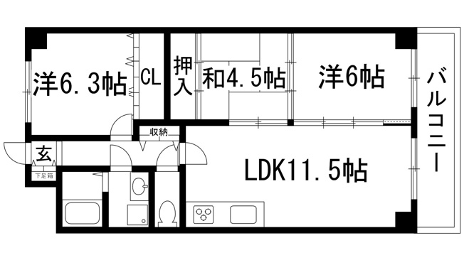 【間取り】 | ボナミ田中マンションパート2