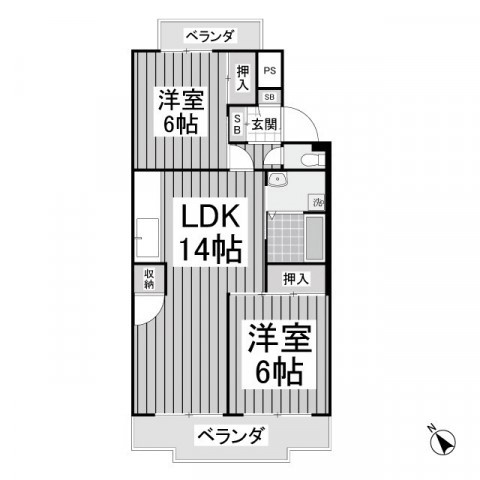 【間取り】 | 行田ハイツ1号棟