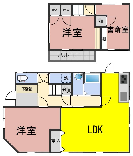 ６０３１４　岐阜市日野東中古戸建ての間取り