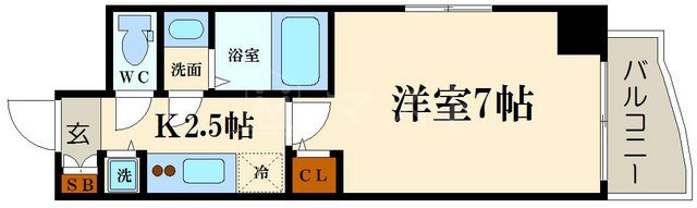 Fortuney北堀江の間取り