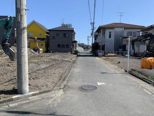 売土地　静岡市駿河区手越原　４号地の前面道路含む現地写真|造成前