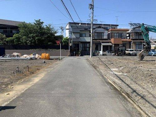 売土地　静岡市駿河区手越原　４号地の前面道路含む現地写真|造成前