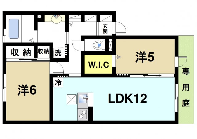 ラナプレスの間取り|広々としたリビングと収納の豊富さが特徴のお部屋です