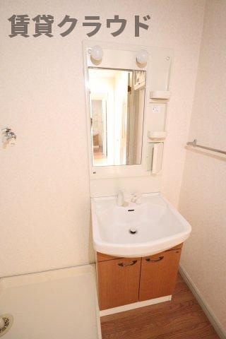 スプリングチェリーⅡの洗面所|たっぷりとした収納スペースです