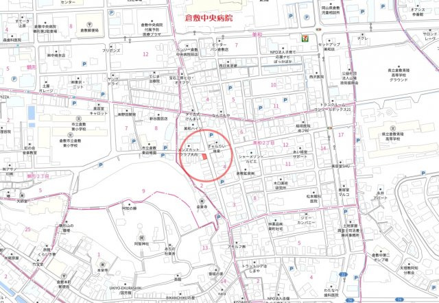 美和2丁目　月極駐車場の地図