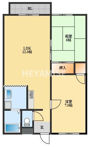 コーポビスタⅡの間取り