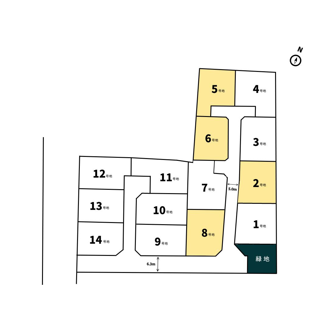 若葉町エコタウンの区画図