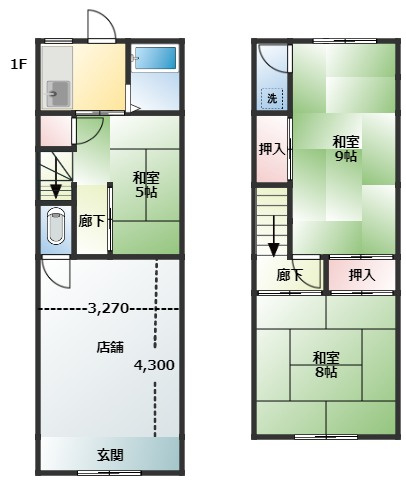 【間取り】 | 東園田町8丁目店舗戸建