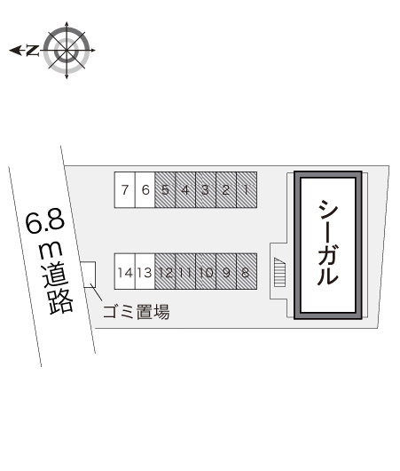 レオパレスシーガルの区画図